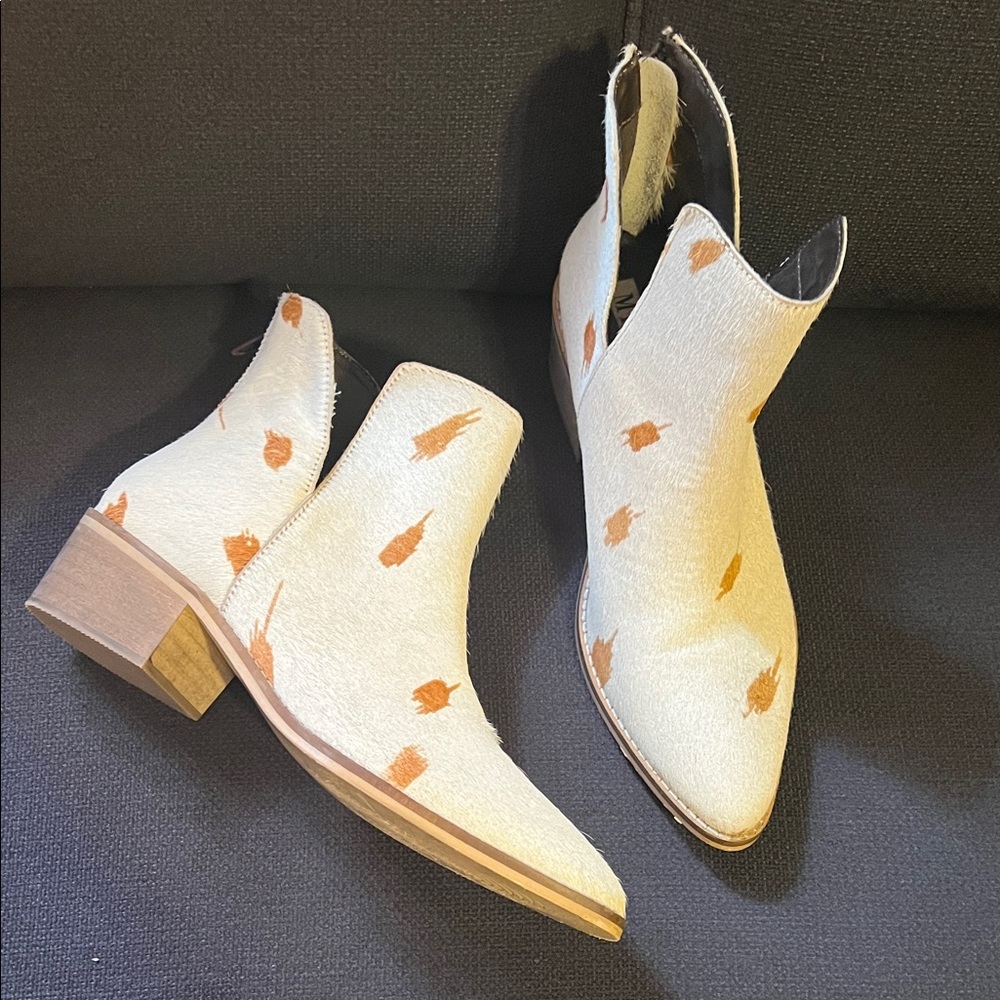 Myra brand Cream and Brown Ankle Booties
